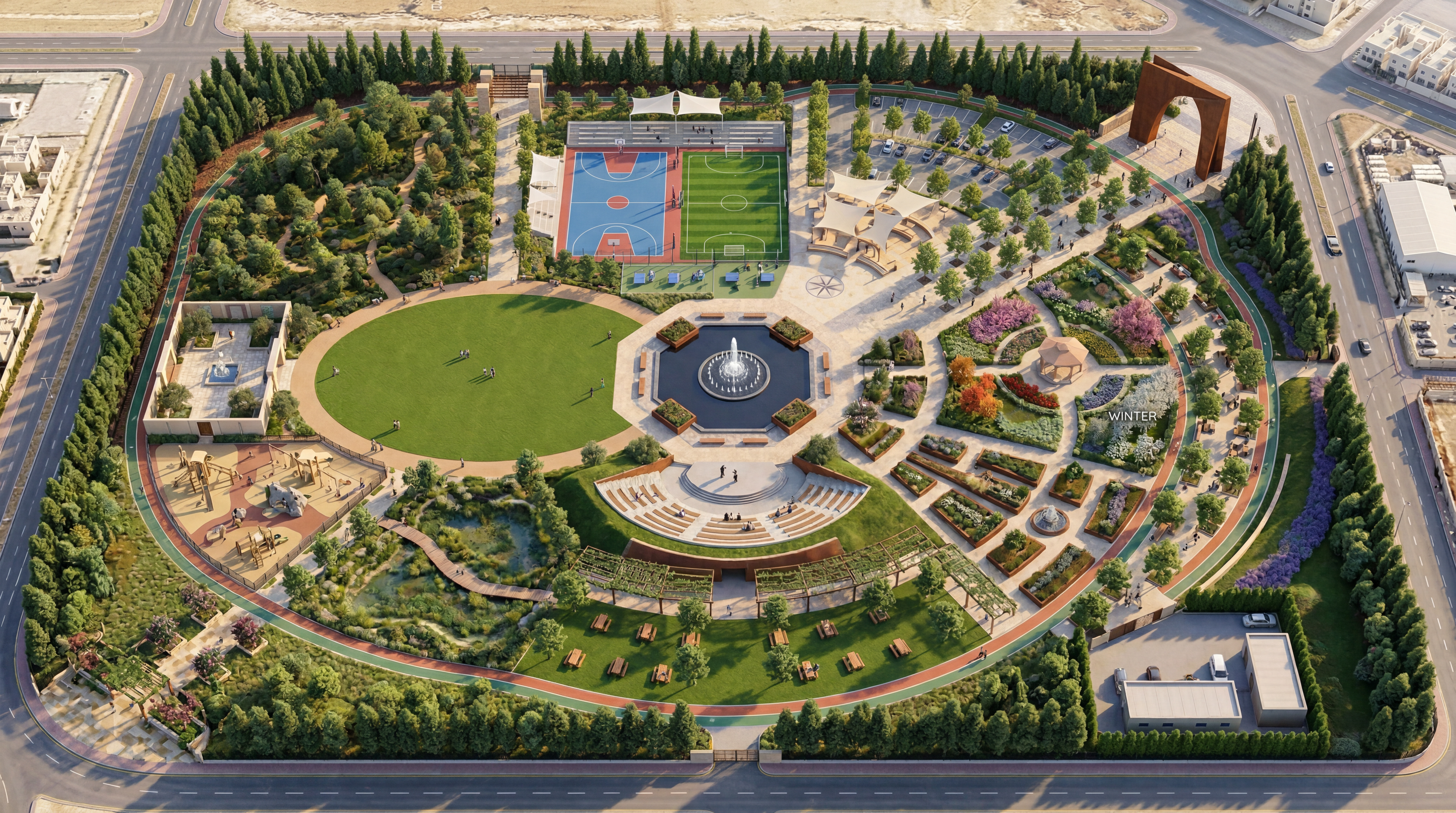Park Plan - natural - 37,529 sqm - 3D Render